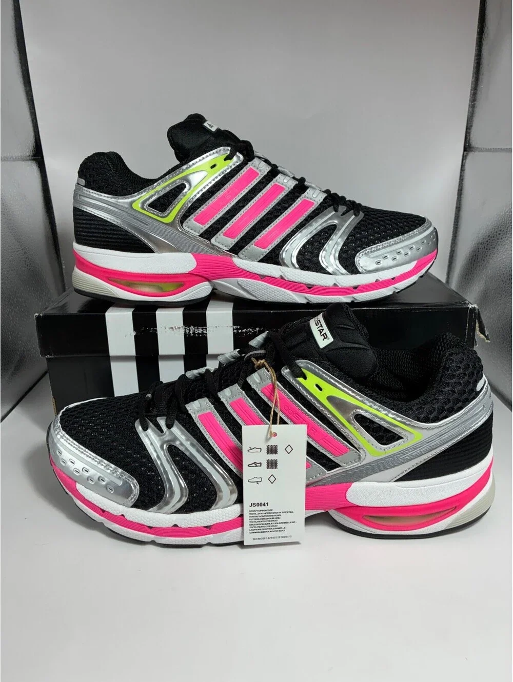 Size 12 - Adidas Adistar Control 5 Core Black Lucid Pink